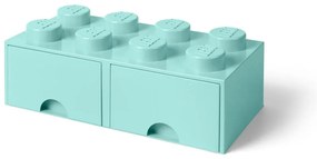 Cutie depozitare cu 2 sertare LEGO®, verde mentă