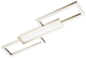 Plafoniera LED cu telecomanda design modern Monirote nichel, alb