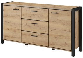 Zondo Comodă Armin Typ 26 (stejar taurus + negru mat). 1044561