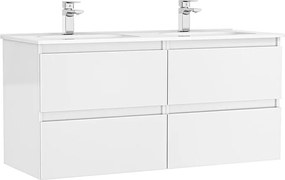 Set dulap baza suspendat Gala Daily alb 4 sertare cu lavoar 120 cm