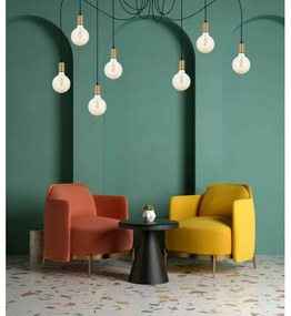 Lustră pe cablu MIROS 7xE27/60W/230V neagră/aurie