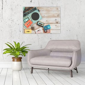 Tablou pe sticlă - Radio retro (70x50 cm)