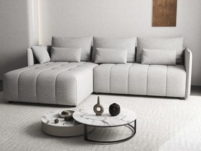 Colțar extensibil dumonde cu ladă de depozitare si sezut confortabil din spuma high-density, Malta Euphoria Dove II 235x185 cm