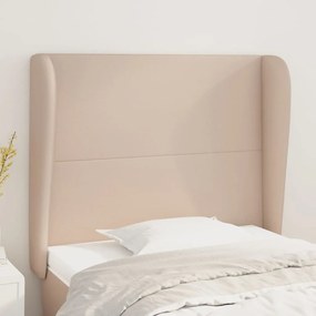 vidaXL Tăblie pat cu aripioare cappuccino 93x23x118/128 cm piele eco