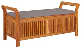 319717 vidaXL Bancă de depozitare cu pernă, 126 cm, lemn masiv de acacia