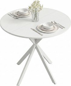 HOMCOM Masă Da Dining Rotund Stil Industrial Con Picioare în X Ø80x75 cm | Aosom Romania