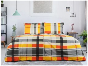 Lenjerie de pat din bumbac Renforce ORANGE KUBE colorat Dimensiunile lenjeriei: 70 x 90 cm | 140 x 200 cm