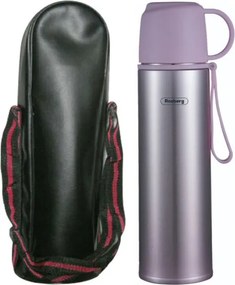 Resigilat: Termos cu husa Rosberg R52010FB, 0,5 l, Izolatie termica dubla sub vid, Capac cu pahar, Violet/Inox