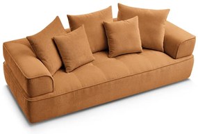 Canapea galben-muștar cu tapițerie din chenille 237 cm Whesley – Bobochic Paris