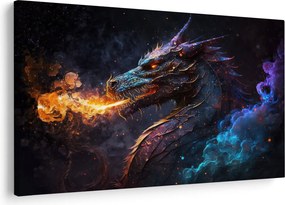Tablou - Dragon scuipând flăcări (90x60 cm)