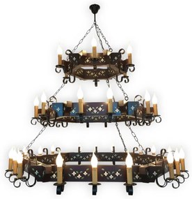 Candelabru fabricat manual din lemn pictat Queen 36L