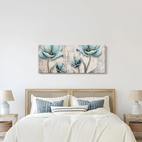 Tablou - Flori texturate (120x50 cm)