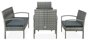45790 vidaXL Set mobilier de grădină cu perne, 5 piese, gri, poliratan