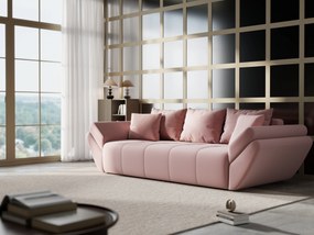 Canapea extensibilă dumonde cu ladă de depozitare si sezut confortabil din spuma high-density, Berlin Royal Pink 250x100 cm