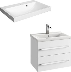 Set dulap baza suspendat Defra Granada alb cu lavoar compozit Olex 60