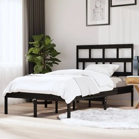 3101217 vidaXL Cadru de pat, negru, 120x200 cm, lemn masiv de pin