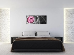 Tablou - Trandafir abstract, fucsia (120x50 cm)