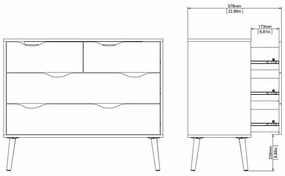 Tvilum Comoda cu 4 sertare Culoare alba OSLO 75395