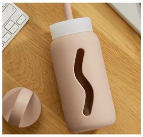 Pai de băut cu perie de curățare/cu capac inclus din silicon Tropical Papaya – Muuki