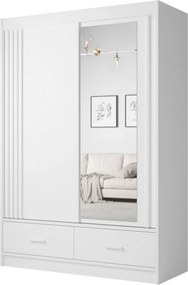 Dulap CANADA CA21-150, alb, PAL, cu 2 usi si 2 sertare, 150x60x215 cm
