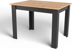 OFERTA Masa de sufragerie neagra cu blat decor stejar auriu craft MADO 120x80 II. calitate