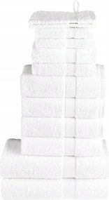 vidaXL Set de prosoape premium SOLUND, 12 piese, alb, 600 g/m²