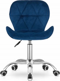 Set pentru birou ZARIMO masa 80x40 cm, negru + fotoliu AVOLA VELVET, albastru
