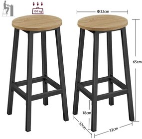 Set de dining 1+2, masa de bar 100x40 cm si scaune de bar TAYLOR SONOMA
