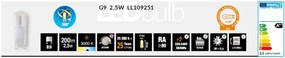 Bec LED G9 lumina calda BULB 2,5W / 3000K