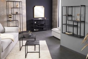 Raft de perete design industrial Slim Line 90cm, negru