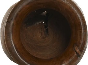 Vază decorativă, stil natural rustic, culoare natur, din lemn de tec, „Teak”