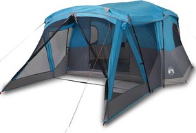 vidaXL Cort de camping cu verandă 4 persoane, albastru, impermeabil