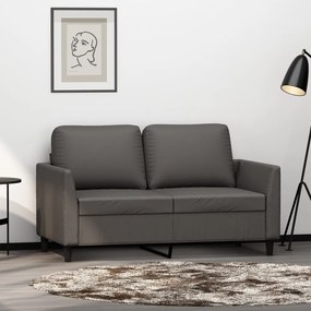 Canapea cu 2 locuri, gri, 120 cm, piele ecologica Gri, 140 x 77 x 80 cm