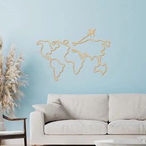 SENTOP | Hartă a lumii din lemn, de design, pentru perete | WorldLines