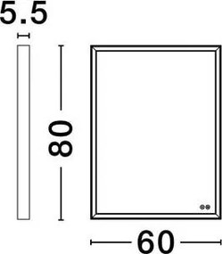 Oglinda baie cu iluminat LED IP44 Ambor, 60x80cm
