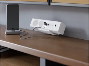 Priză pentru birou Bar GTV, 2 prize Schuko, USB A + C, HDMI, RJ45, alb, 166.5 x 96 mm Alb, Aluminiu/Plastic, L:166.5 mm; l:96 mm; H:170 mm