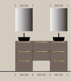 Set lemn masiv mobilier baie suspendat Serina 120/160/176/180 cm - 180 L