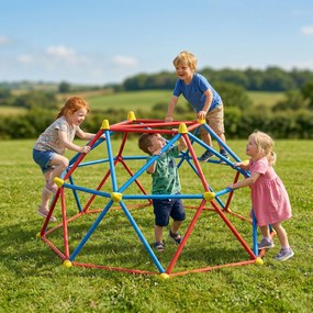 Outsunny Cadru de catarat, Jungle Gym, Turn geometric de catarat in aer liber cu rama din otel rezistenta la rugina | Aosom Romania