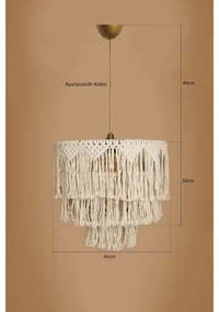 Pendul pe cablu RIMINI 1xE27/40W/230V, crem