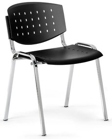 Scaun de conferinta Troy II - picioare cromate, negru