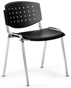 Scaun de conferinta Troy II - picioare cromate, negru
