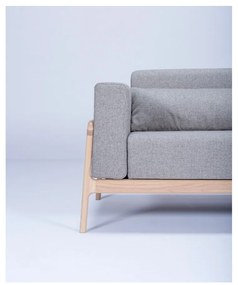 Canapea cu structură din lemn de stejar Gazzda Fawn Plus, 240 cm, gri