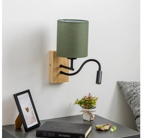 Lampă LED de perete Brilagi NUBILA WOOD 1xE27/25W/230V + LED/3W stejar/verde