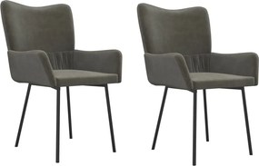 vidaXL Scaune de bucătărie, 2 buc., gri închis, catifea