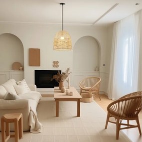 Lustră pe cablu Immax 08262L PELO 1xE27/40W/230V d. 40 cm ratan