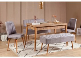 Set mobilier sufragerie Vlasta 2 (pin atlantic + gri) (pentru 6 persoane). 1073075