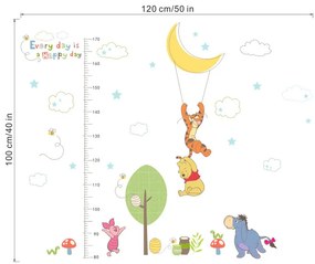 Autocolant de perete "Metru pentru copii - Ursulețul Winnie Puh 3" 100x120 cm