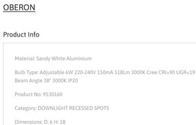 Spot LED aplicat ajustabil OBERON 6W alb