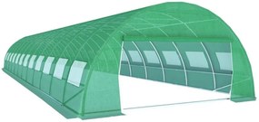 Solar de grădină, 6x12 m, 72 m², cadru din oțel, țeavă galvanizată, folie PE armată, 24 ferestre rulante, rezistent la UV, impermeabil, Verde, GH612,