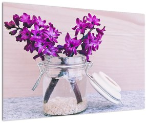 Tablou cu flori violete (90x60 cm)